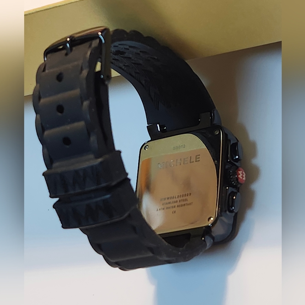 Michele Park 33mm Black Jelly Bean Cronograph Watch - Picture 7 of 14